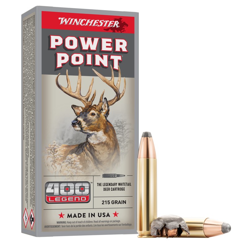 Winchester Ammo X4001 PowerPoint  400 Legend 215 gr 20 Per Box 10 Case