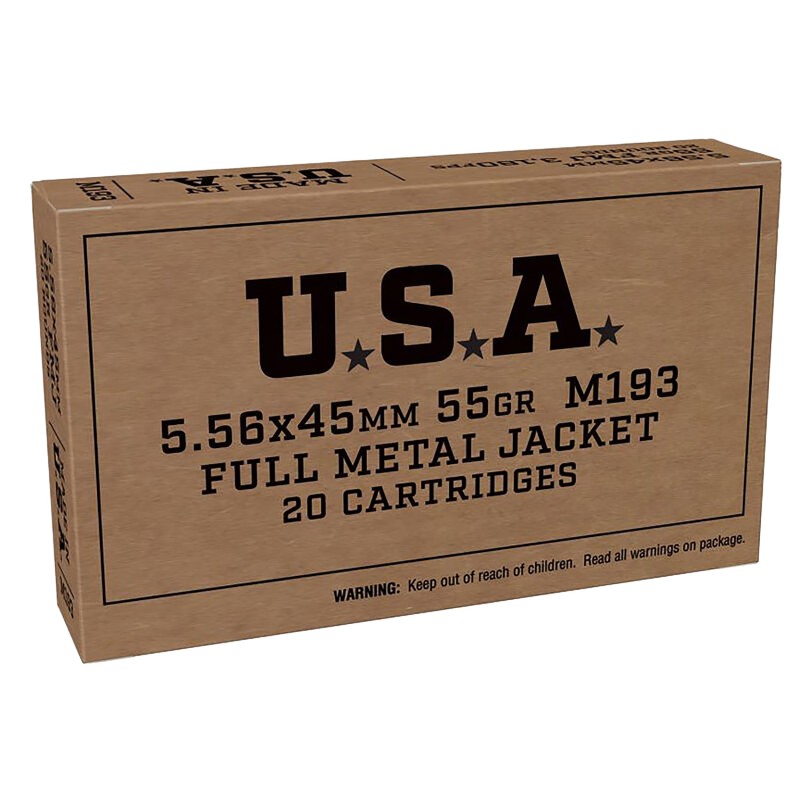 Winchester Ammo SGM193KW USA  5.56x45mm NATO 55 gr Full Metal Jacket 20 Per Box 50 Case