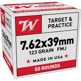 Winchester Ammo W7623950   7.62x39mm 123 gr Full Metal Jacket 50 Per Box 10 Case