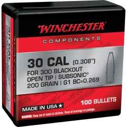 Winchester Ammo WB300B200X   300 Blackout 200 gr Open Tip 100 Per Box 10 Case