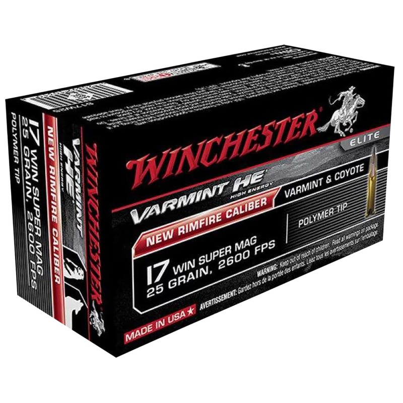 Winchester Ammo X17W25 Super X  17 WSM 25 gr Jacket Hollow Point 50 Per Box 10 Case