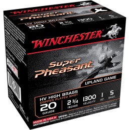 Winchester Ammo X20PH5 Super Pheasant Magnum High Brass 20 Gauge 2.75 5 Shot 25 Bx 10 Case