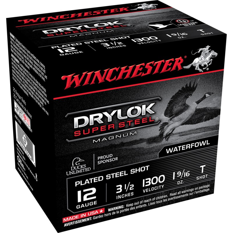 Winchester Ammo XSC12LT Drylok Super Steel Magnum 12 Gauge 3.50 1 916 oz T Shot 25 Per Box 10 Case