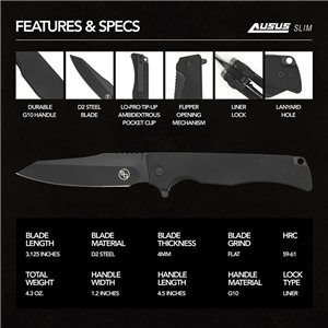 Ausus-Slim Linerlock Black