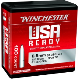 Winchester Ammo WBR65125 Centerfire Rifle  6.5 Creedmoor 125 gr Open Tip 100 Per Box 10 Case