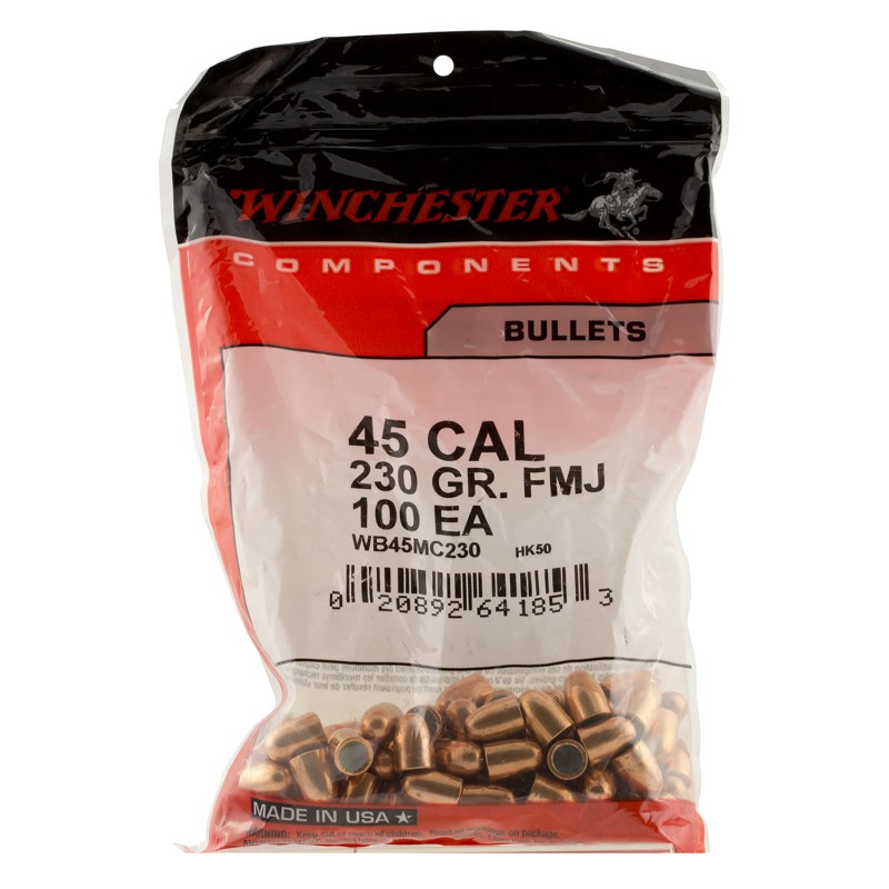 Winchester Ammo WBR45230 Centerfire Handgun  45 Cal 230 gr Full Metal Jacket Truncated Cone 500 Per Box 3 Case