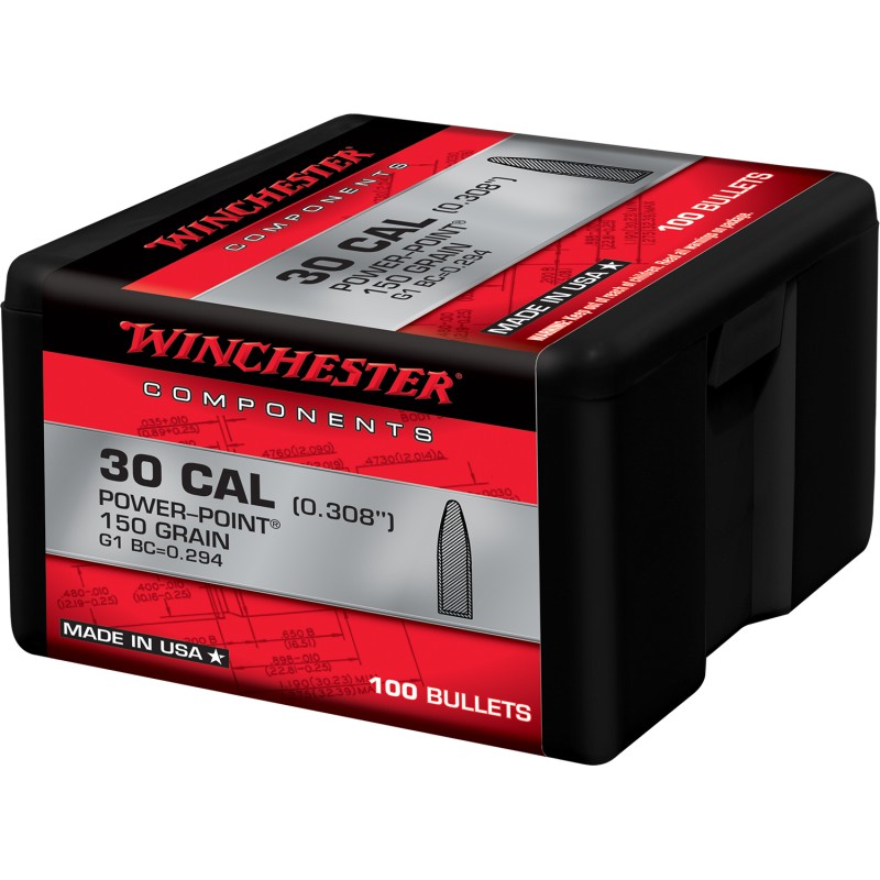 Winchester Ammo WB30PP150X Centerfire Rifle  30 Cal .308 150 gr Power Point 100 Per Box 10 Case