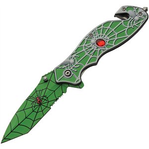 Spider Web Linerlock A/O Green