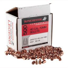 Winchester Ammo WB40HP180D Centerfire Handgun Reloading 40 SW .400 180 gr Jacket Hollow Point 500 Per Box 3 Case