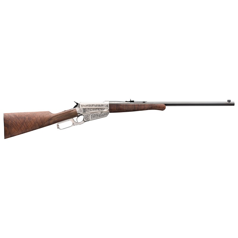 Winchester Guns 534285154 Model 1895 125th Anniversary 405 Win Caliber with 41 Capacity 24 Gloss Blued Barrel Silver Nitride Eng