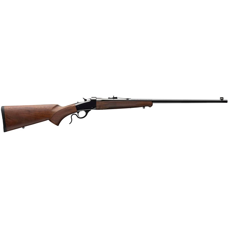 Winchester Guns 524100170 Model 1885 Low Wall Hunter 17 HMR 1rd 24 Octagon Barrel Brushed Polish Blued Rec Satin Walnut Fixed Pi