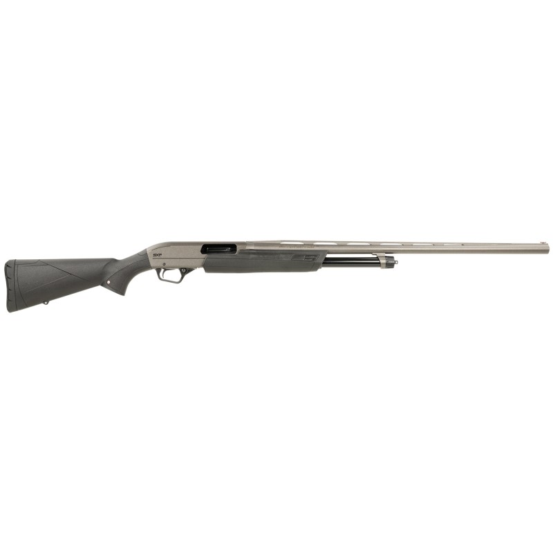 Winchester Repeating Arms 512439392 SXP Hybrid 12 Gauge 3 Chamber 41 2.75 28 Gray BarrelRec Black Synthetic Furniture TruGlo Fib