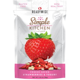 ReadyWise SK05913 Simple Kitchen Freeze Dried Fruit Strawberry Yogurt Tart 1 Serving Pouch 6 Per Case