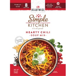 ReadyWise RWSK05064 Simple Kitchen Hearty Chili 8 Servings Per Pouch 6 Per Case