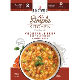 ReadyWise RWSK05067 Simple Kitchen Vegetable Beef Soup 8 Servings Per Pouch 6 Per Case