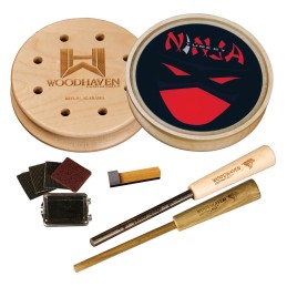 Woodhaven WH310 Red Ninja  Friction Call Turkey Hen Sounds Attracts Turkeys Natural GlassWood