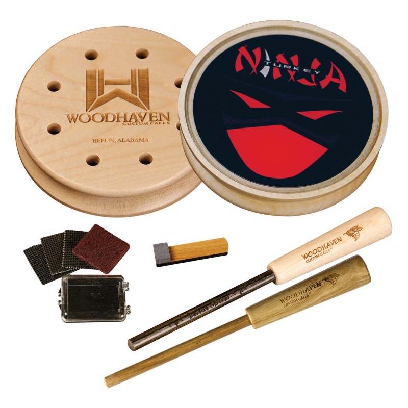 Woodhaven WH310 Red Ninja  Friction Call Turkey Hen Sounds Attracts Turkeys Natural GlassWood