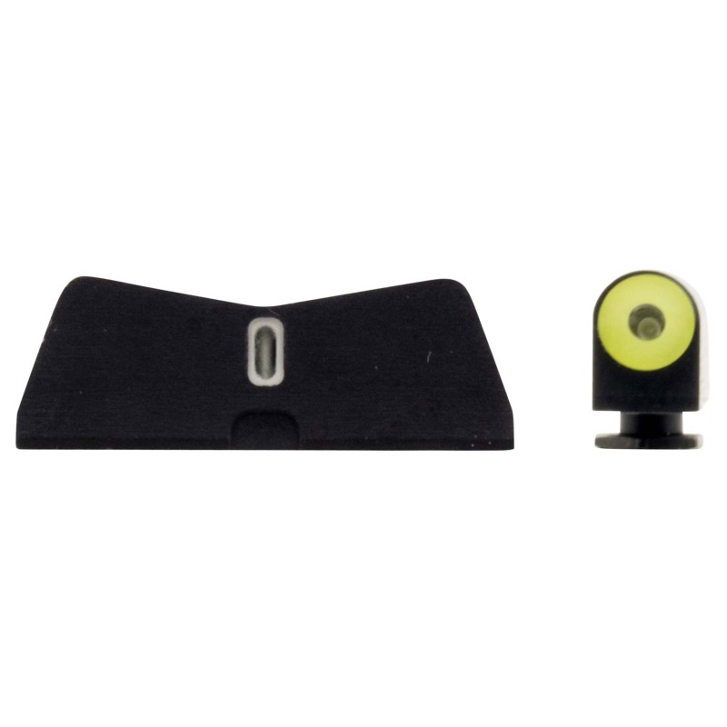 XS Sights GL0011S5Y DXT2 Big Dot Night Sights fits Glock  Black  Green Tritium Yellow Outline Front Sight Green Tritium White Ou