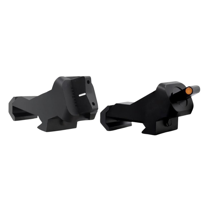 XS Sights AR00081N XTI2 45 Degree Offset BUIS NonTritium Set  Black Orange Front White Stripe Rear for AR15