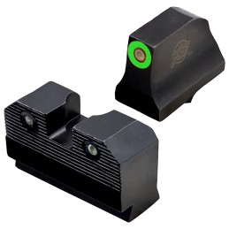 XS Sights GLR021P6G R3D  Night Sights fits Glock  Black  Green Tritium Green Outline Front Sight Green Tritium  Rear Sight