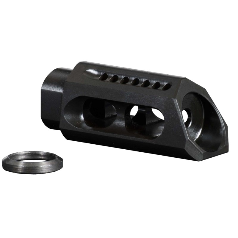 Yankee Hill 26MBA Slant Muzzle Brake Black Steel with 1228 tpi Threads  2.50 OAL for 5.56x45mm NATO ARPlatform