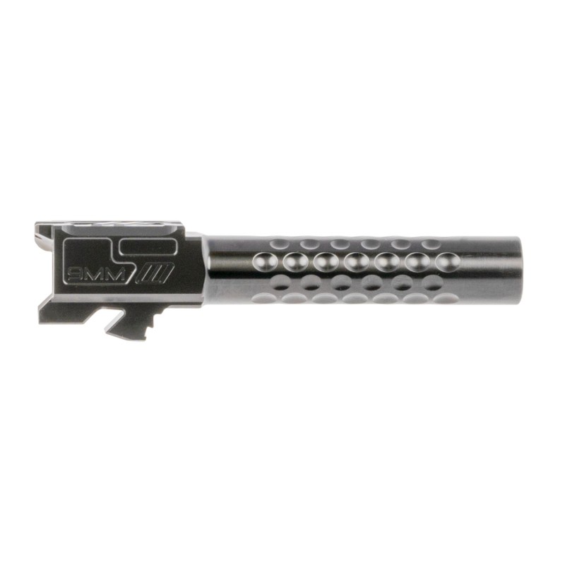 ZEV BBL19OPTDLC Optimized Match Grade  9mm Luger Compatible wGlock 19 Gen14 4.02 Black DLC 416R Stainless Steel Dimpled Barrel