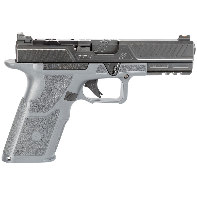 ZEV OZ9STDCOMG OZ9 Combat 9mm Luger 4.49 171 2 Combat Gray Frame Black Steel Slide with Optics Cut Aggressive Textured Combat Gr