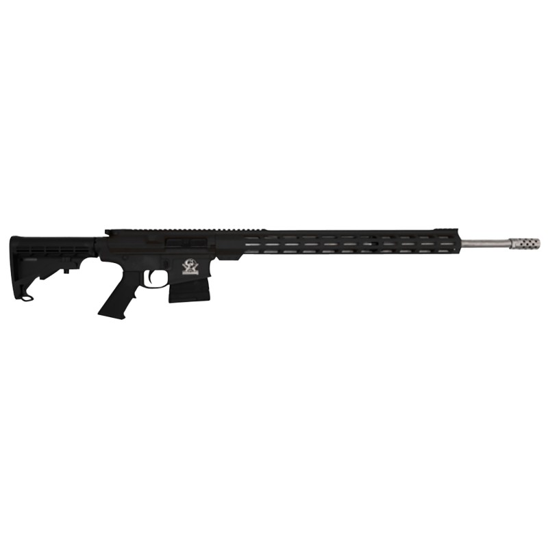 Great Lakes Firearms GL10243SSBLK AR10  243 Win 51 24 Black 20 MLok Handguard Fixed Hogue OverMolded Stock A2 Grip Muzzle Brake