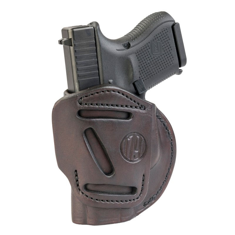 1791 Gunleather 4WH3SBRR 4Way  IWBOWB Size 03 Signature Brown Leather Belt Clip Compatible wGlock 26Ruger LC9SW MP Shield2.0 940