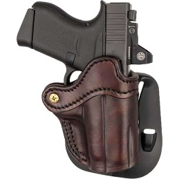 1791 Gunleather ORPDHCSBRR Optics Ready Paddle Holster C OWB Signature Brown Leather Fits 2.503 Barrel Right Hand