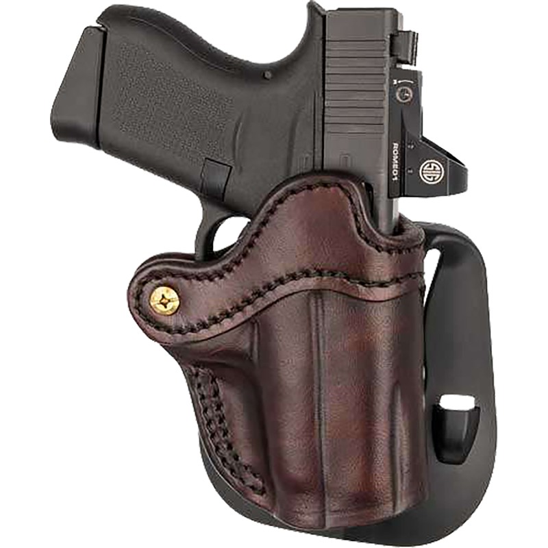 1791 Gunleather ORPDHCSBRR Optics Ready Paddle Holster C OWB Signature Brown Leather Fits 2.503 Barrel Right Hand