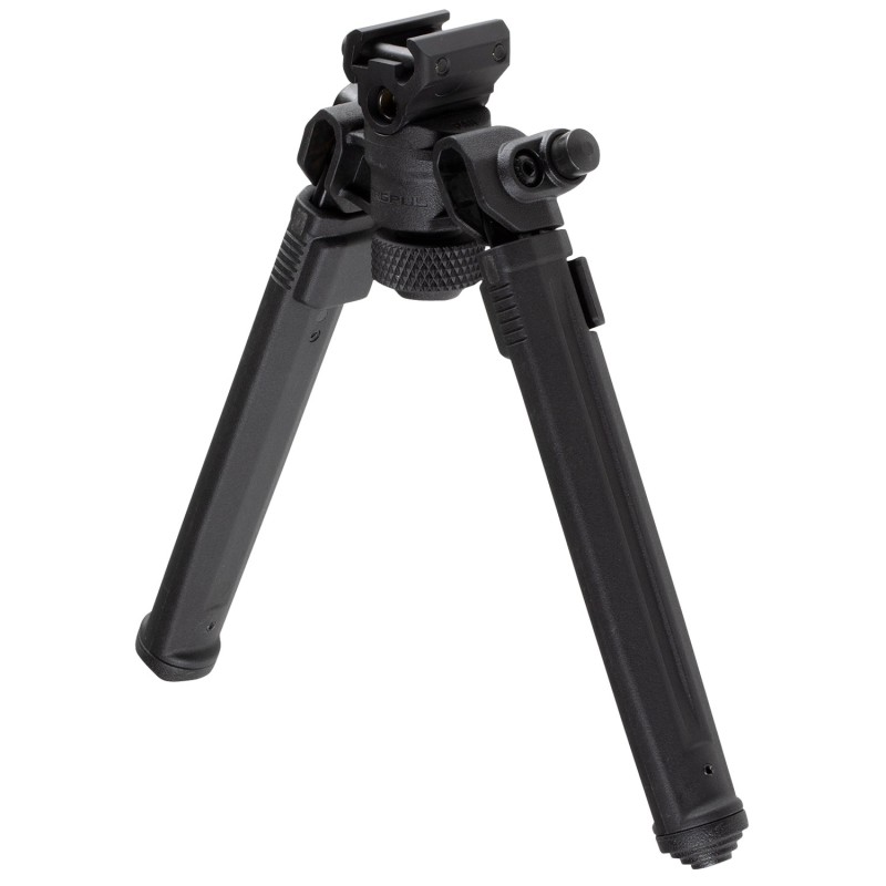 Magpul MAG941BLK Bipod  1913 Picatinny Rail Attachment Black MilSpec Anodized Aluminum 6.3010.30 Vertical Adjustment Rubber Feet