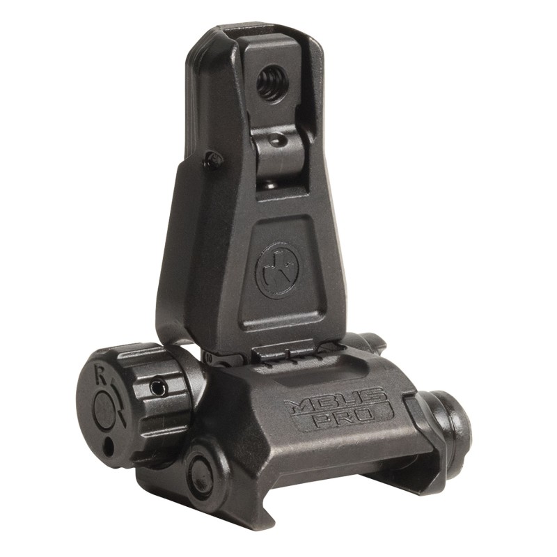 Magpul MAG276BLK MBUS Pro Sight Rear  QPQ Melonited Steel Construction for AR Platform