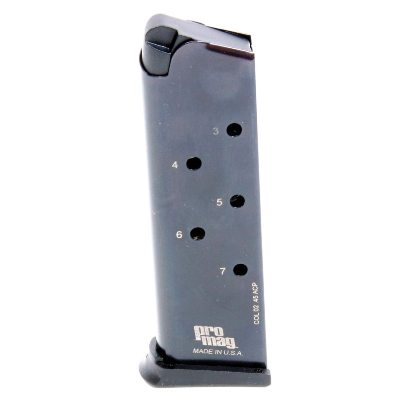 ProMag COL02 Standard  7rd 45 ACP Fits 1911 Government Blued Steel