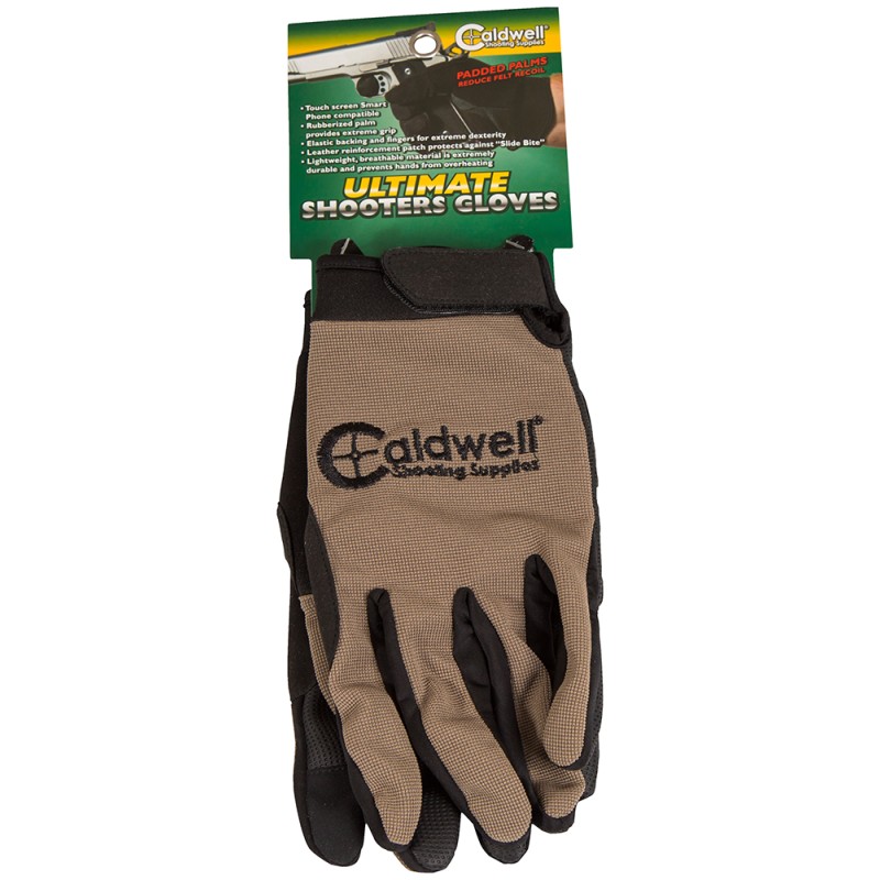 Caldwell 1071004 Ultimate Shooting Gloves Tan SmallMed Velcro