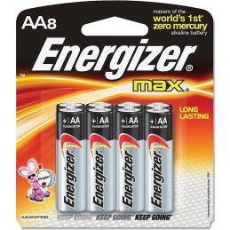 Energizer E91MP8 AA Max Silver 1.5V Alkaline Qty 8 Single Pack