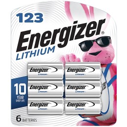 Energizer EL123BP6 123 Lithium Battery  Silver 3.0 Volt 1500 mAH Qty 24 6 Pack