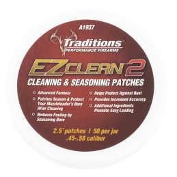 Traditions A1937 EZ Clean 2 Cleaning Patches 4558 Cal 2.5 patches 50 Pkg