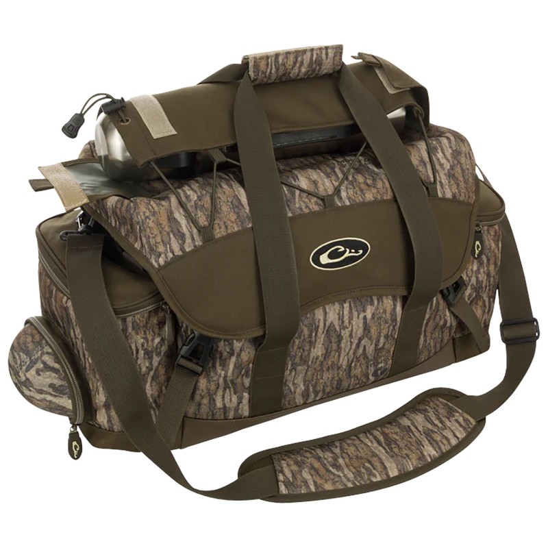 Drake Waterfowl DA2020006 Blind Bag  Large 18 Pockets Sunglass Pocket Thermos Sleeve Carry HandlesAdj. Strap