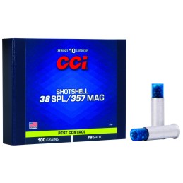 CCI 3738 Pest Control Shotshell 38 Sp 357 Mag 100 gr Shotshell 9 Shot 10 Per Box 20 Case