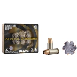 Federal PD9P1 Premium Personal Defense Punch 9mm Luger 124 gr Jacketed Hollow Point 20 Per Box 10 Case