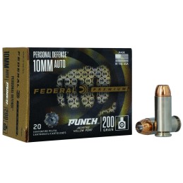 Federal PD10P1 Premium Personal Defense Punch 10mm Auto 200 gr Jacketed Hollow Point 20 Per Box 10 Case