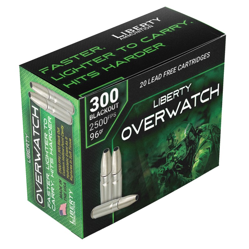 Liberty Ammunition LAOW300962500 OverWatch  300 Blackout 96 gr Open Cavity Design 20 Per Box50 Case