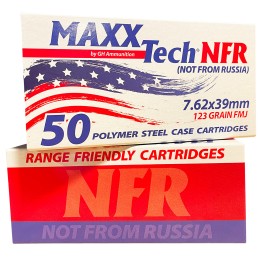 MaxxTech MTNFR762 NFR  7.62x39mm 123 gr Full Metal Jacket 50 Per Box 10 Case