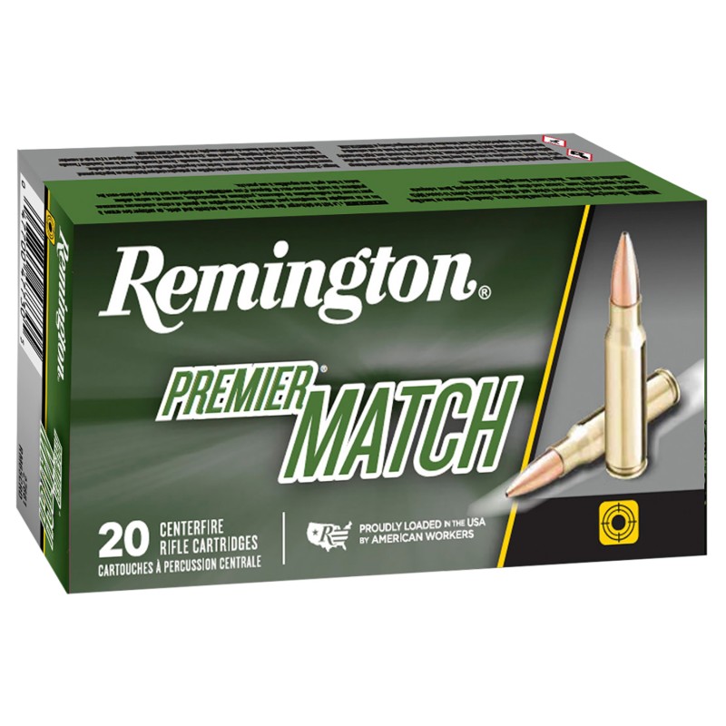 Remington Ammunition 27682 Premier Match 223 Rem 52 gr Boat Tail Hollow Point 20 Per Box 10 Cs