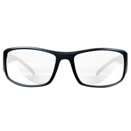 MP Accessories 110168 Thunderbolt Shooting Glasses Full Size Clear Mirror Lens Black Frame