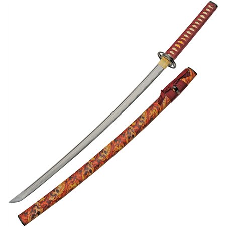 Flaming Skull Katana