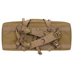 GPS Bags DRC28FDE Double Rifle Case Flat Dark Earth 600D Polyester w 2 Padded Pistol Sleeves MOLLE Webbing  Lockable Zippers