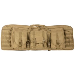 NcStar CVDC2946T36 VISM Double Carbine Case Tan PVC Nylon w Foam Padding Lockable Zippers Pockets  MOLLE Webbing