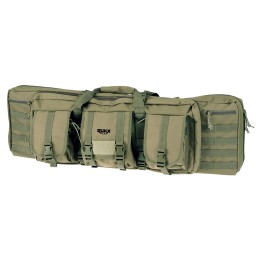 Rukx Gear ATICT36DGG Tactical Double Gun Case 36 Water Resistant Green 600D Polyester w NonRust Zippers Reinforced Velcro  Adjus